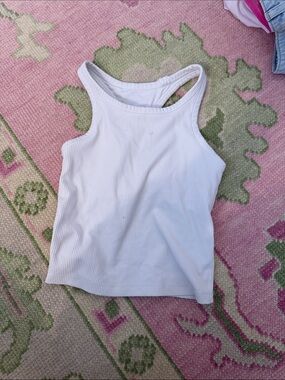 Bossi Women’s White Ribbed Racerback Tank Top